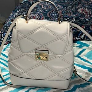 Michael Kors Backpack purse white quilted!